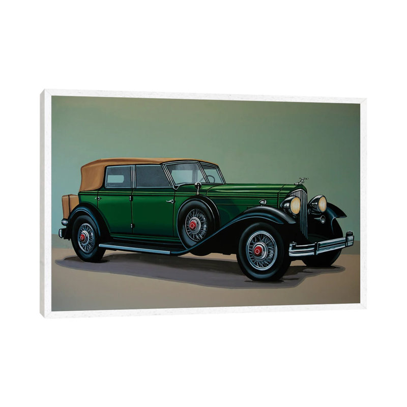 Packard Phaeton 1934 by Paul Meijering - Floater Frame Print on Canvas, White Framed Canvas