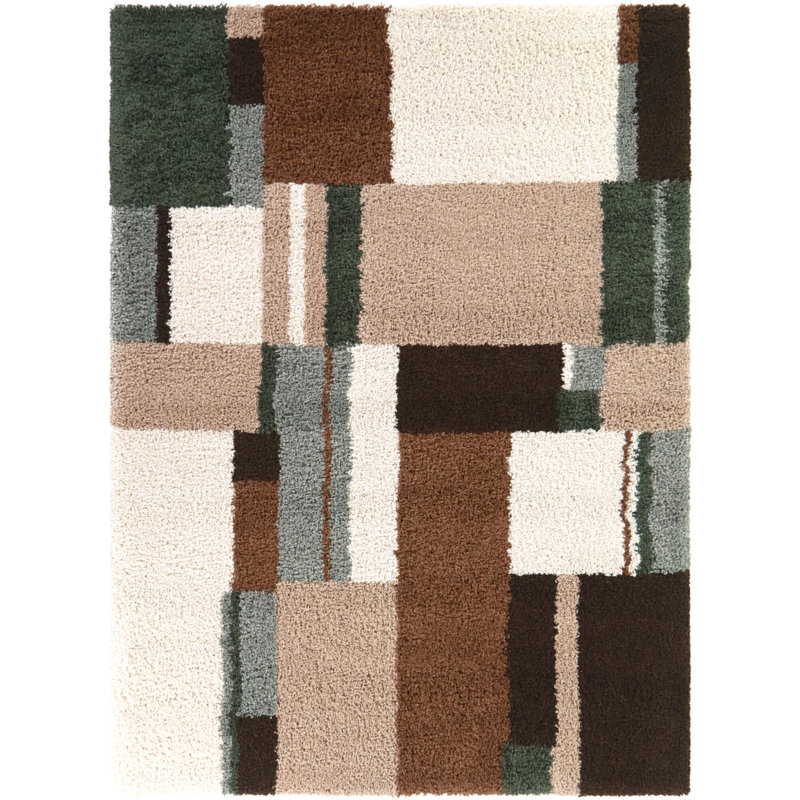 Segal Brown Geometric Modern Area Rug, Rectangle 7'10" x 10'