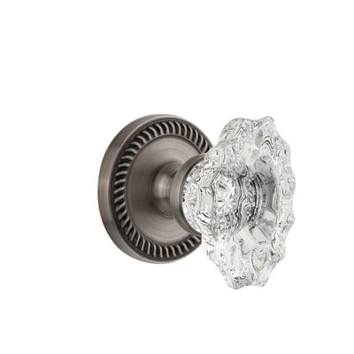 Grandeur Newport Rosette Double Dummy with Biarritz Crystal Door Knob