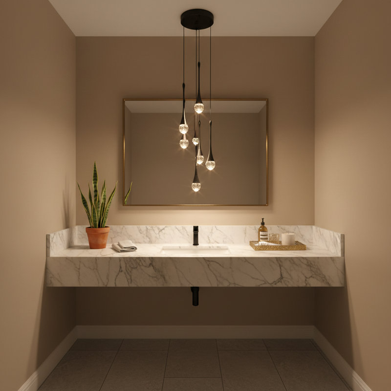Lustre en cristal moderne à DEL à intensité variable, Six lumières, Noir mat, H 93 po x l 9,8 po x P 9,8 po