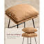 Ensemble de 2 tabourets de bar à hauteur de comptoir, cuir rembourré avec coussin souple et pieds en métal, brun caramel