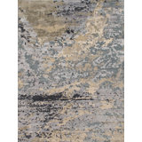 Hand Knotted Camouflage Area Rug in Beige/Gray/Brown