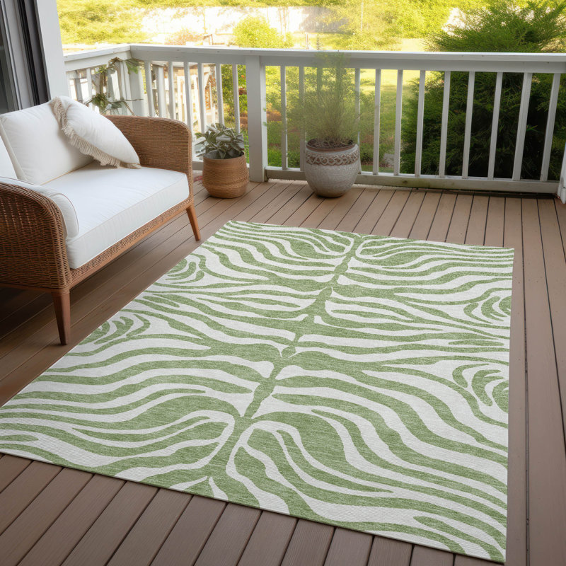 Red Rectangular Synthetic Washable Area Rug 3' x 5'