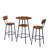 Bistro Table and Chairs Set of 2, 3-Piece Bar Table and Chairs, Small 2-Tier Round Dining Table