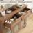 High-Leg Rattan Sideboard Buffet Cabinet – 3 Doors, 2 Drawers, Adjustable Shelves – Boho Storage Credenza for Dining Room, Kitchen, Entryway, Living Room – Anti-Tip -1367410474