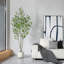 Aniston Faux arbre ficus avec pot rond blanc, plante de ficus Greenry-1651546358