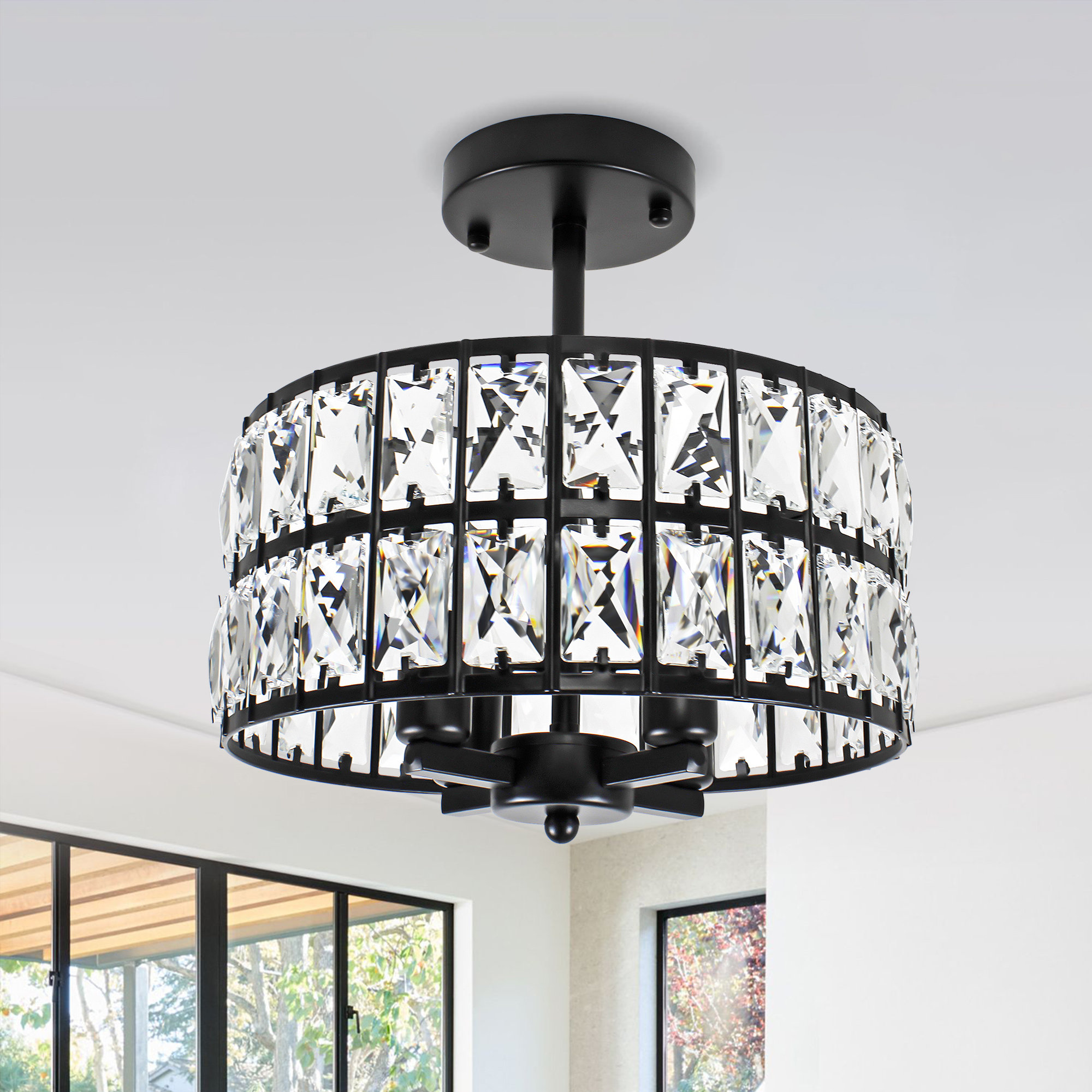 Mercer41 Hasibah Crystal Semi Flush Mount & Reviews - Wayfair Canada