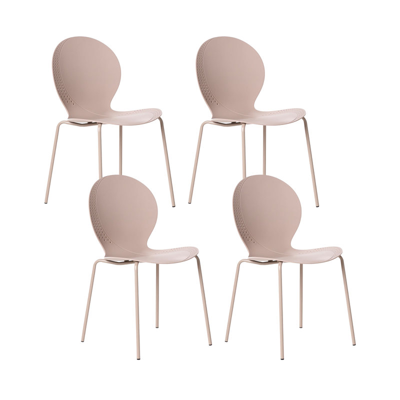 Stackable Outdoor Patio Dining Side Chair, Beige