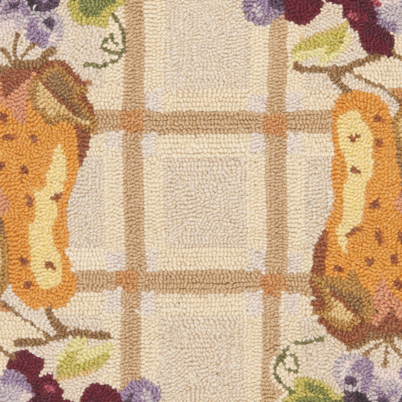 Tapis floral en laine crocheté à la main Marcil, Rectangle 5'3" x 8'3"