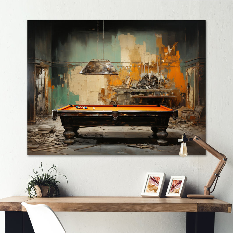 «Billard Industrial Game II», reproduction sur toile, H 24 po x l 32 po x P 1 po, Toile tendue