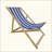 Populus Wood Sling Chair Stripe Broad Stripe Folding Chaise Lounge Chair-2PCS