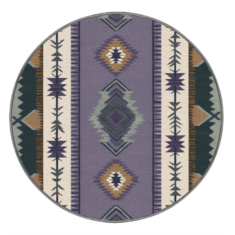  Tapis lavable du sud-ouest lavande Desert, Rond 7 pi