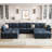 Tremee Velvet Modular Corner Sectional with Ottoman-87455965