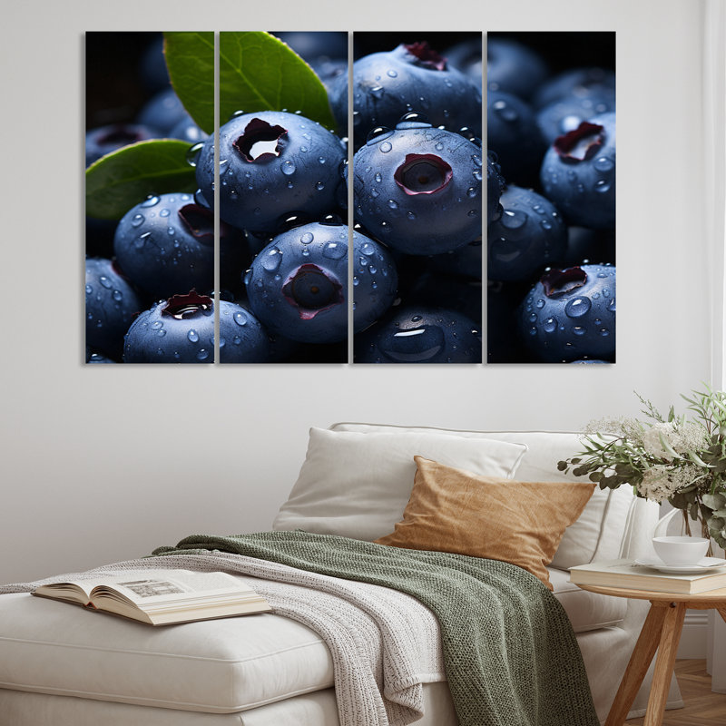 «Blue Blueberry», ensemble de salon d'art mural en métal