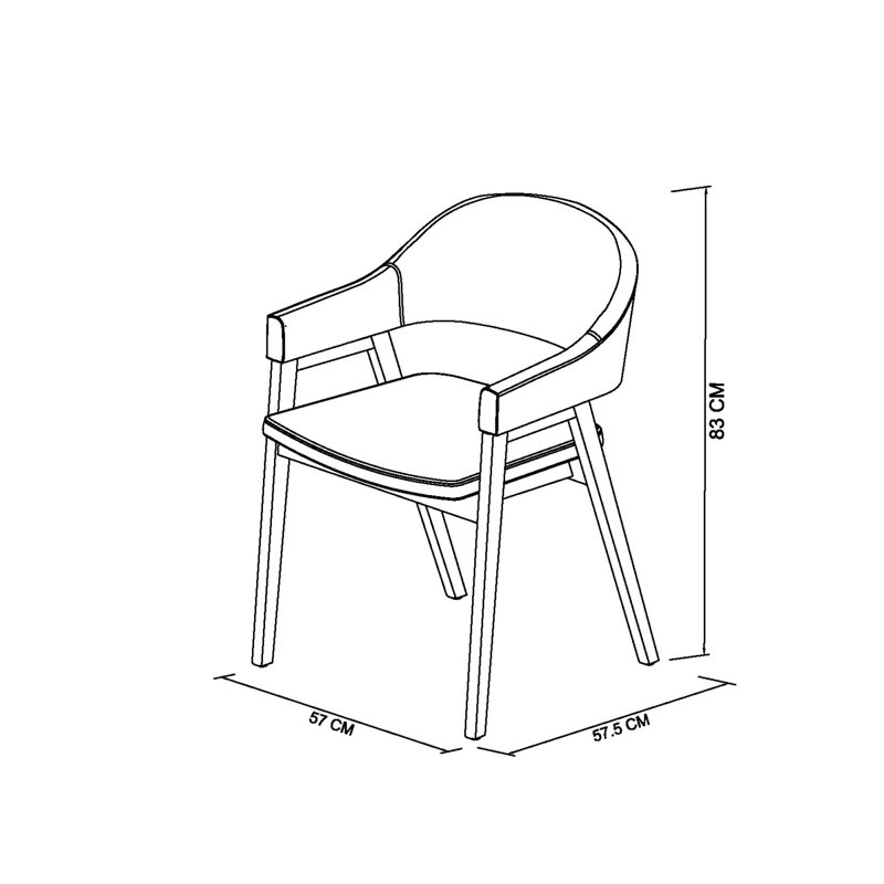 Upholstered Back Armchair, Mustard