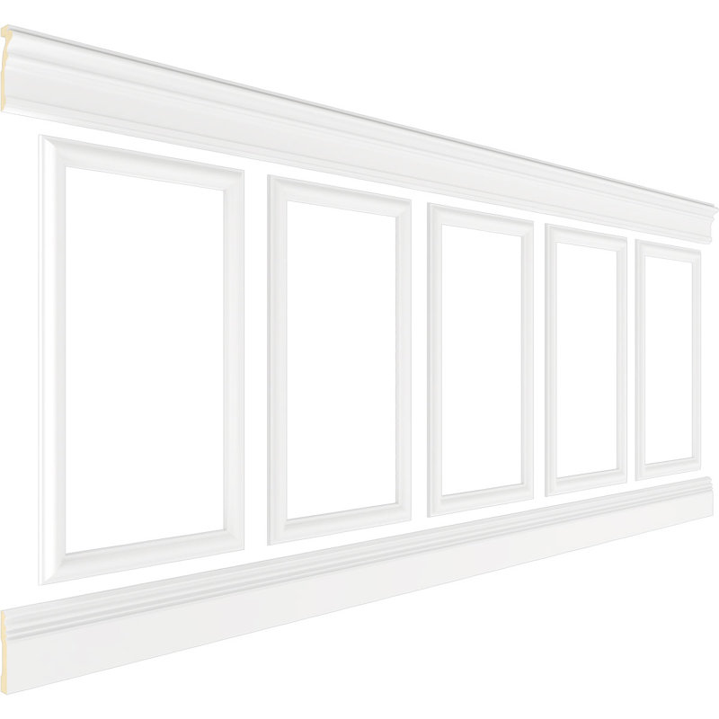 Adjustable White Polyurethane Traditional Wainscot Paneling Kit