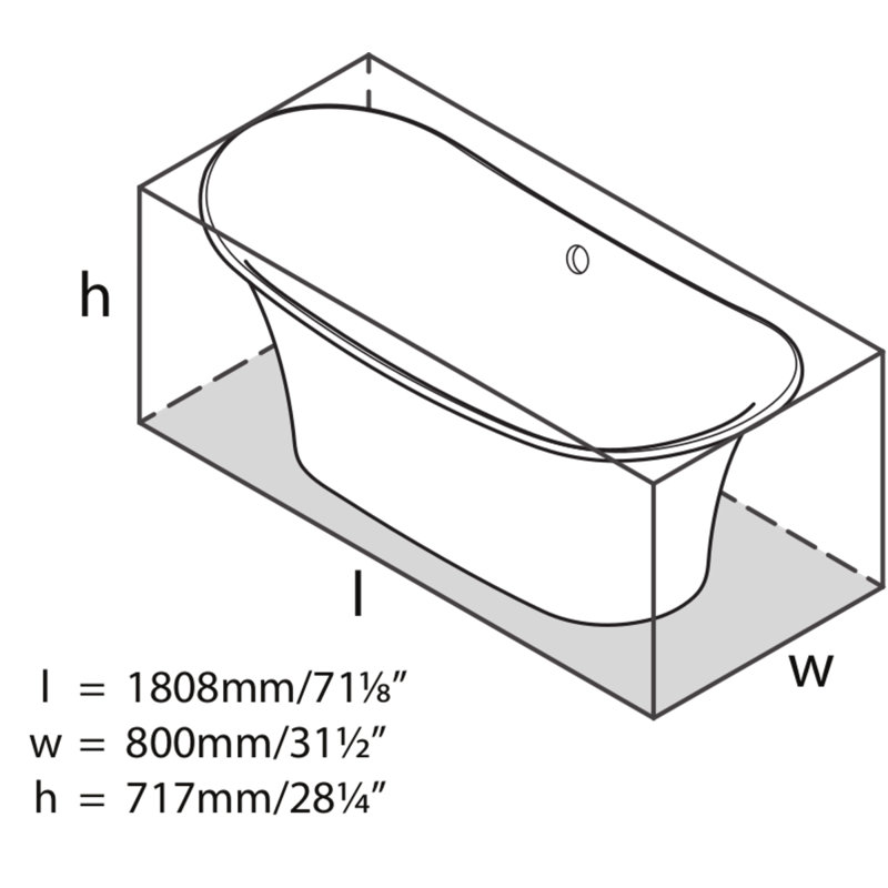 Toulouse 71.13" Freestanding Soaking Bathtub, Standard White