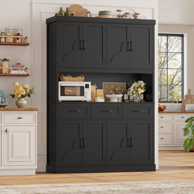 Étagère de boulanger de cuisine avec rangement fermé et comptoir ouvert de l 55,1 po x H 75,8 po