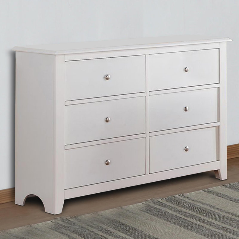 Maud 48'' Wide 6 -Drawer Double Dresser, White