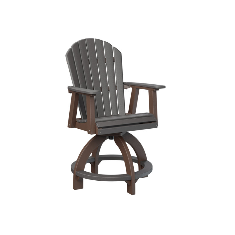 Comfo Back Outdoor Bar Stool, Chocolate Brown, Smoke Gray