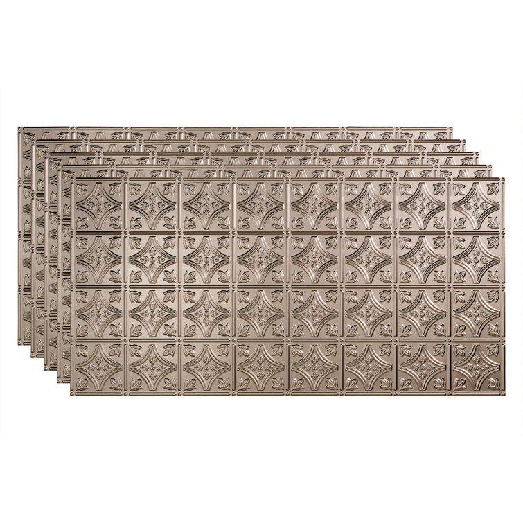 24.38'' L x 48.38'' W Embossed Vinyl Glue Up Ceiling Tile In Bermuda Bronze
