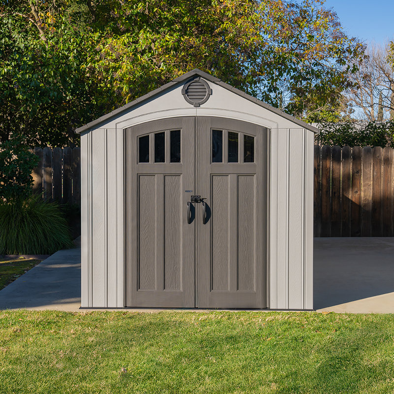 Lifetime 8 Ft. x 20 Ft. High-Density Polyethylene (Plastic) Outdoor Storage Shed with Steel-Reinforced Construction 