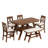 TOPMAX 6-Piece Wood Counter Height Dining Table Set With Storage Shelf, Kitchen Table Set With Bench And 4 Chairs,Rustic Style,Beige Cushion-1166189894