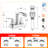 Widespread Bathroom Faucet 3-Hole, 2-Handle Waterfall Sink Faucet With 360° Swivel Spout And Drain Assembly-124971345