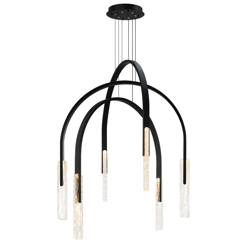 Lustre à DEL 38 po Curva, Noir