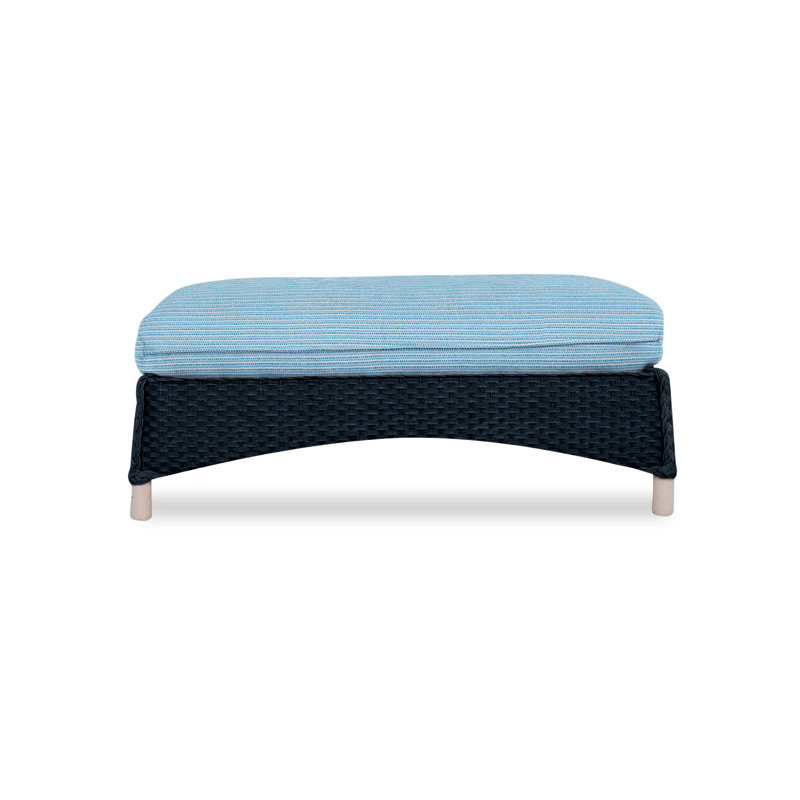 Mandalay Outdoor Ottoman, Callen Celadon, Ebony
