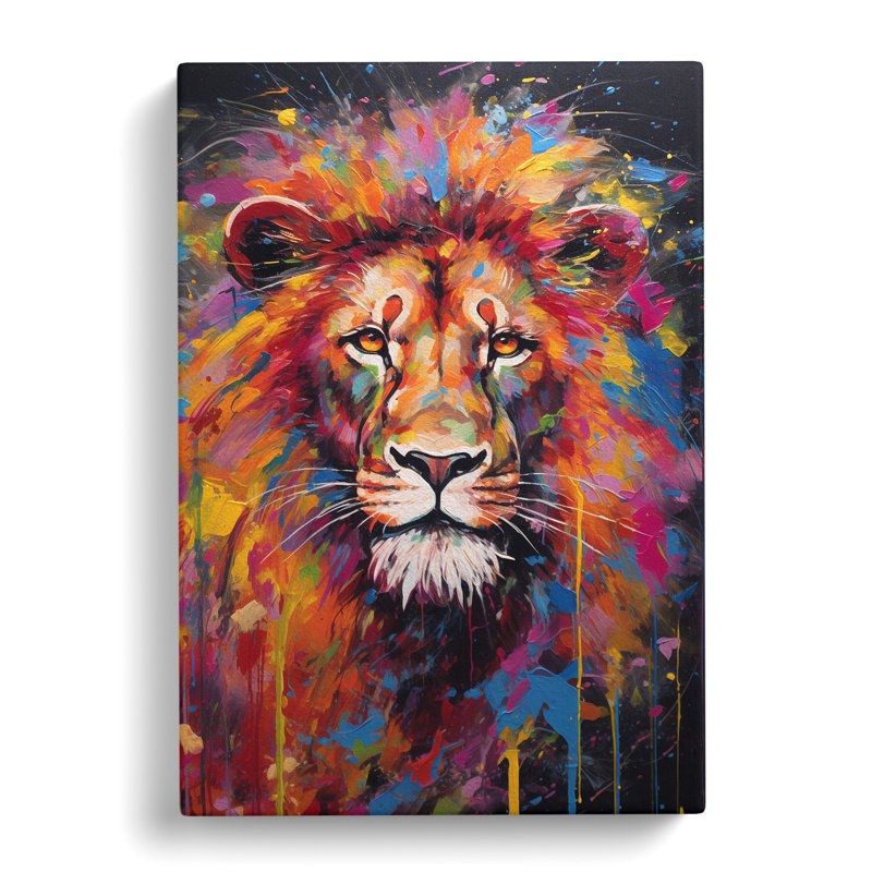 Lion Expressionism No.2 - Wrapped Canvas Print, 76cm H x 50cm W x 3cm D