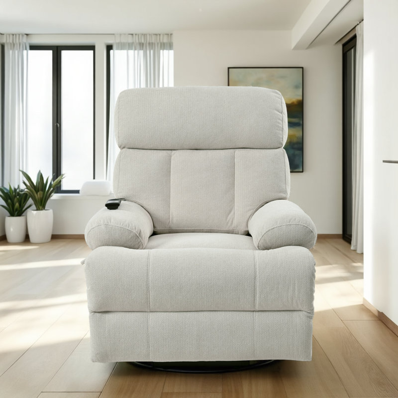 Modern Power Lift Recliner Chair with Push-Button Control, Plush Fabric Upholstery, Heat & Massage, Side Pockets,Spacious Seat