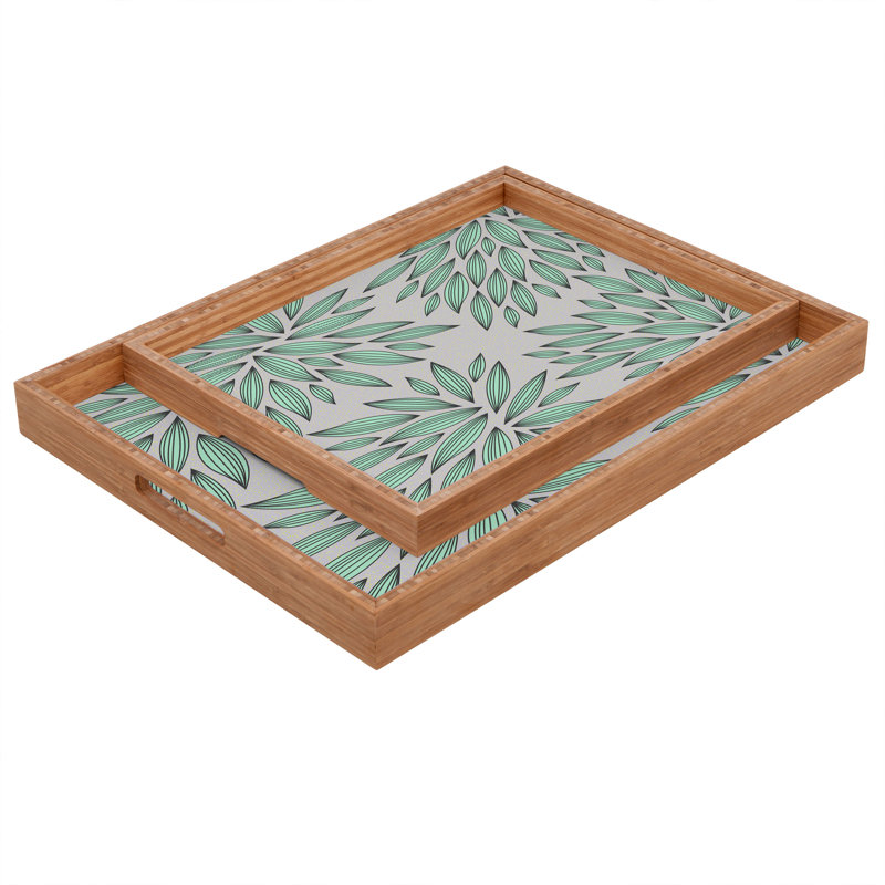 Gabi Wood Tray, 1.75" H x 18" W x 14" D