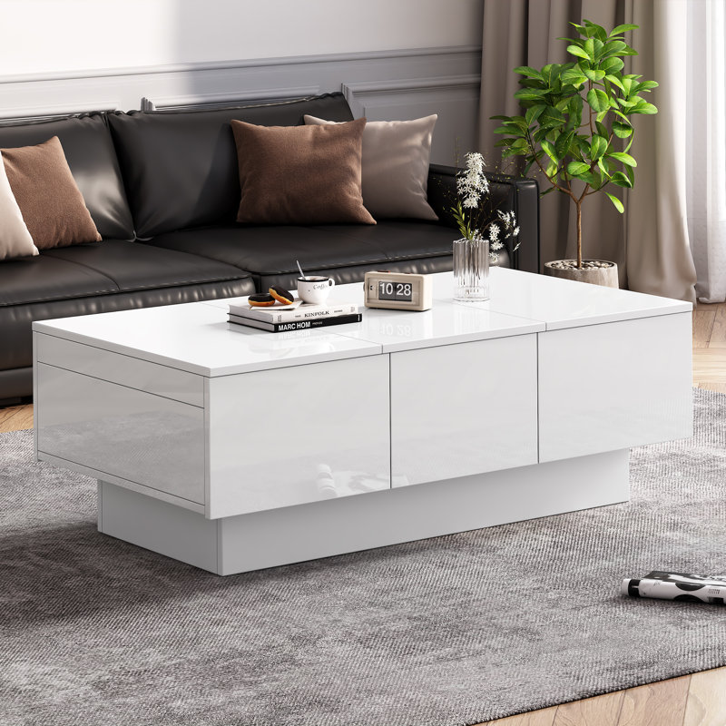 Damarys Pedestal Coffee Table with Storage