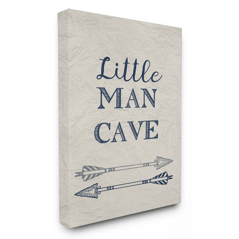 «Little Man Cave Arrows Illustration», reproduction d'art textuel sur toile, H 30 po x l 24 po, Toile tendue