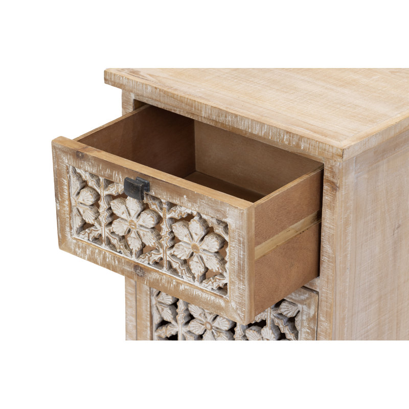 Luitpold Solid Wood Top End Table with Storage, Rustic