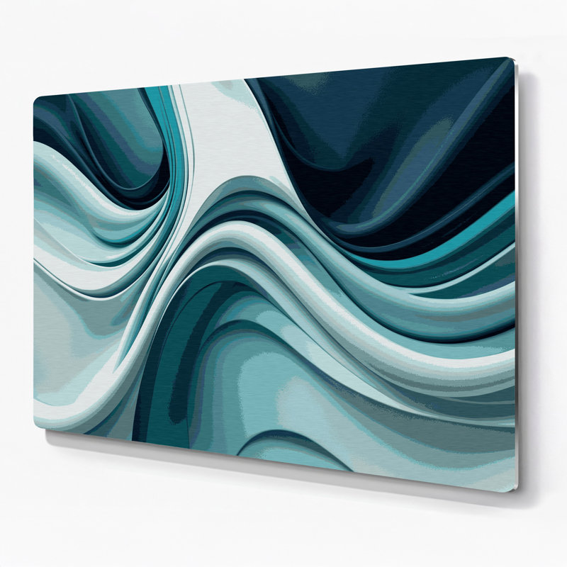 Gradient abstrait 50, art mural en métal bleu, H 16 po x l 20 po
