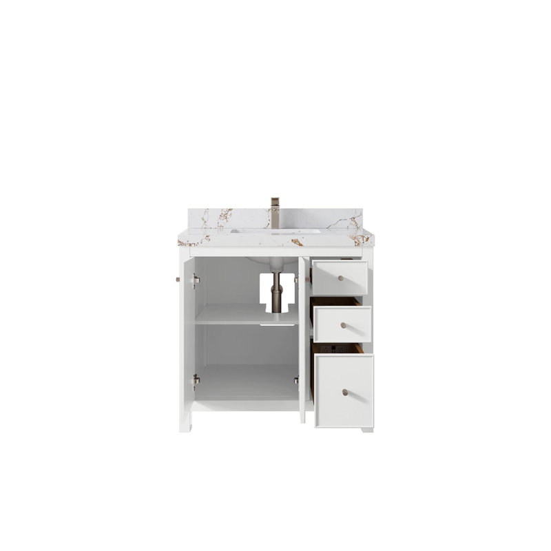 Meuble-lavabo simple avec plateau Chicago 36, Brun Viola
