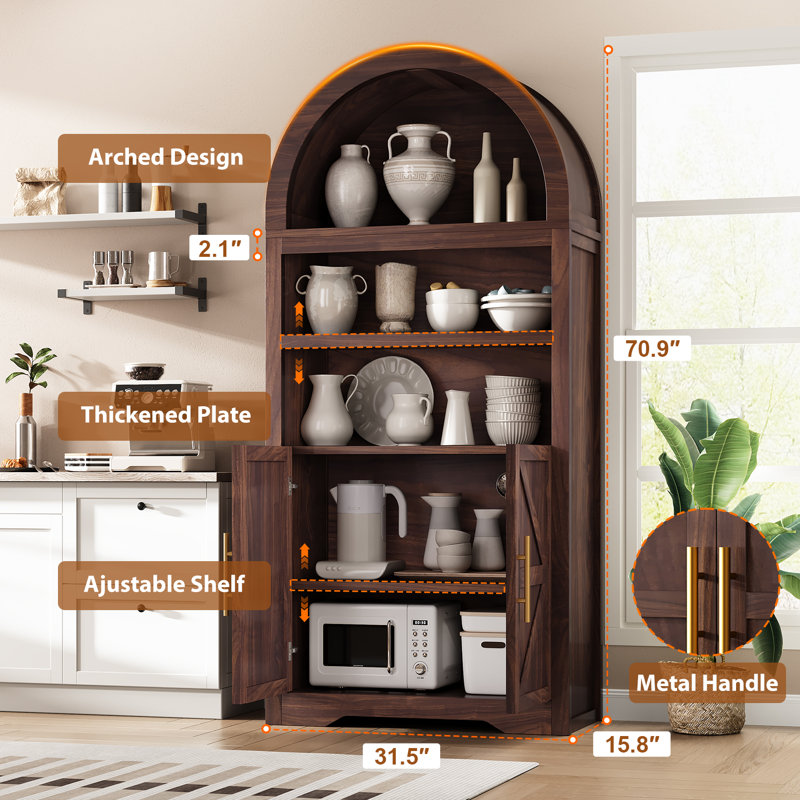 Winston Porter 70.9" Elowen Arched Storage Bookcase
