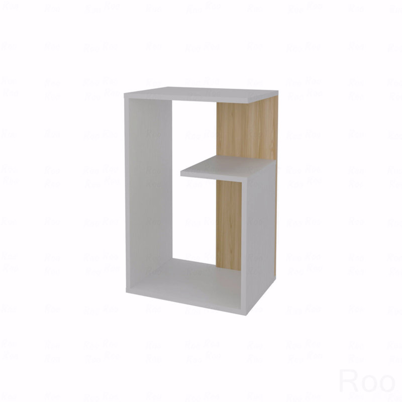 Side Table In Melamine With Open Storage