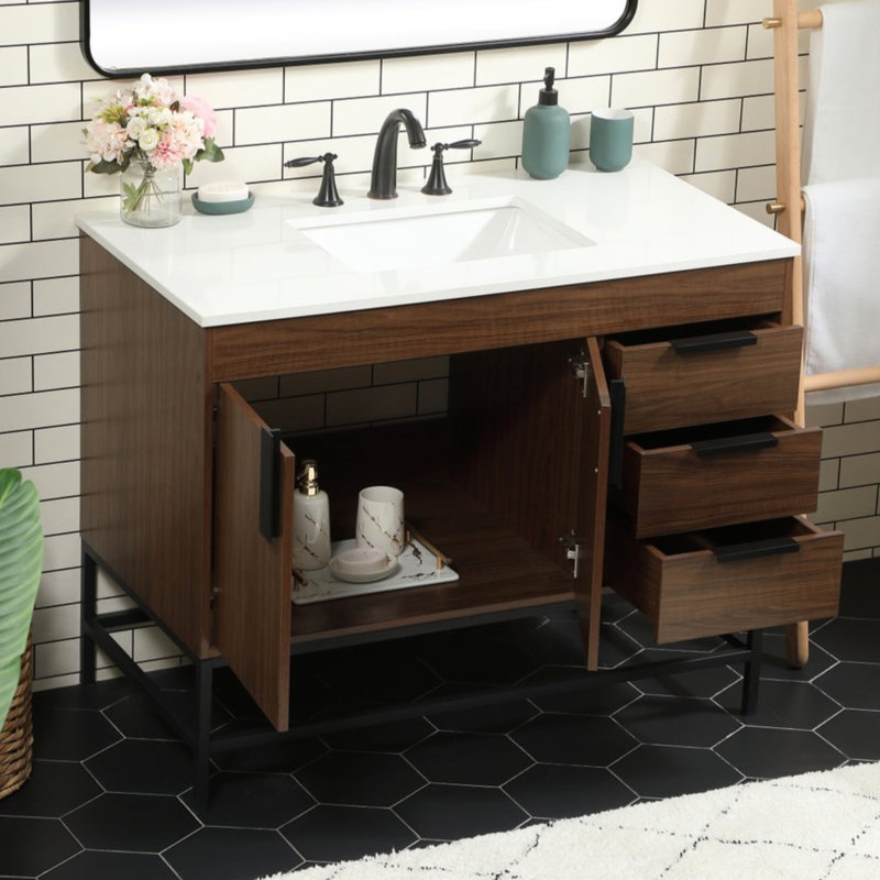 Ensemble de meuble-lavabo simple 42 po Eugene, Noyer