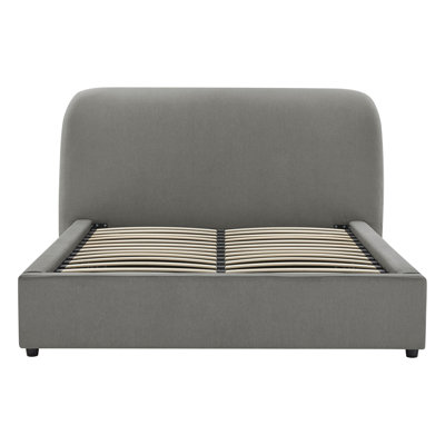 Lit plateforme tapissier avec rangement