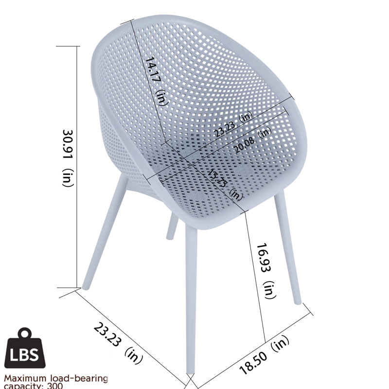 2 - Pack Blue Lounge Chairs In High Grade Polypropylene For Indoor/Outdoor. All Weather Durability, , And Zero Maintenance. 90 Second Assembly With Visual Guide. Ergonomic Design 300Lbs Support. Mesh