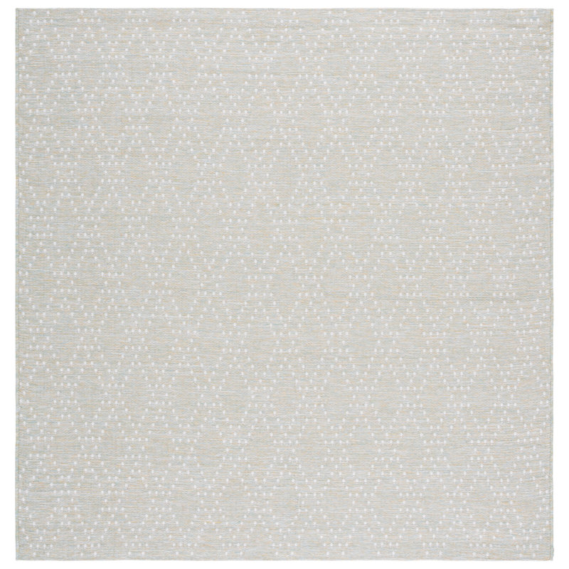 Edgeware 850 Polypropylene/Polyester Geometric Indoor/Outdoor Rug in Light Green/Yellow, Square 6'7"