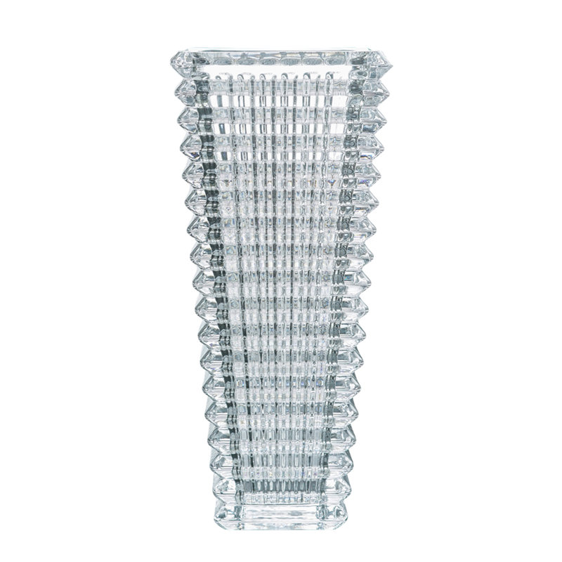 Vase effilé rectangulaire en verre - 6,5 po x 4,5 po x 11 po - transparent