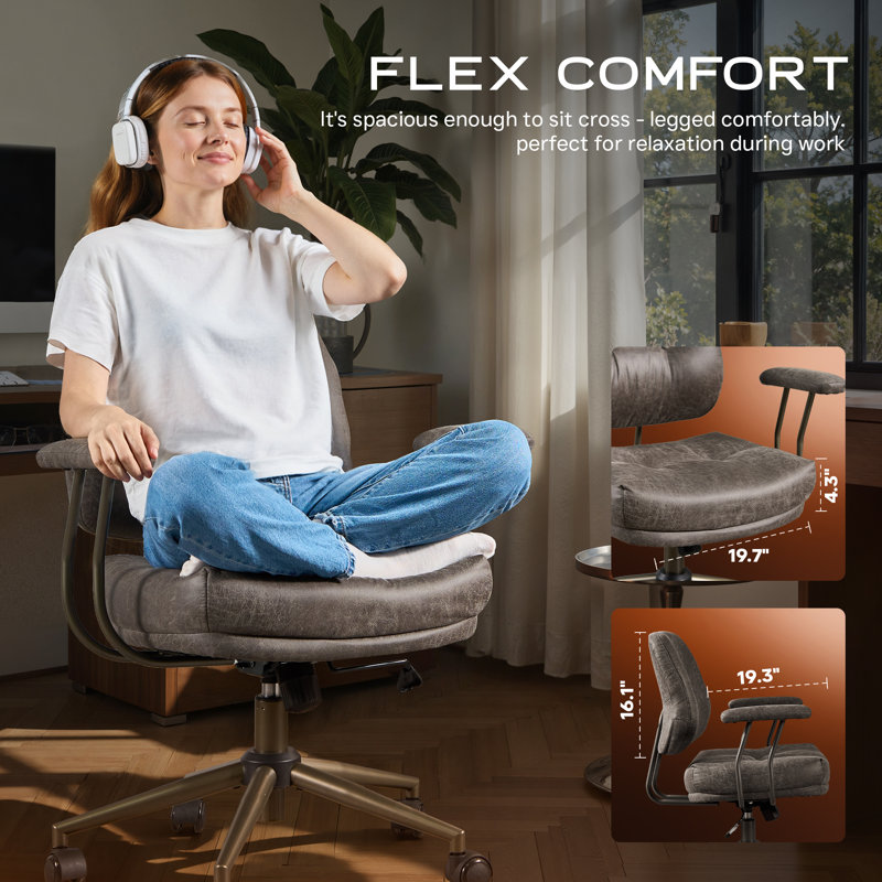 Albaugh Ergonomic Office Chair Swivel Task Chair with Adjustable Gas Lift, Gray