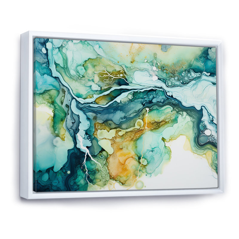 «Dreamscape Lakes Rivers», impression sur toile, Cadre flottant blanc, H 24 po x l 32 po