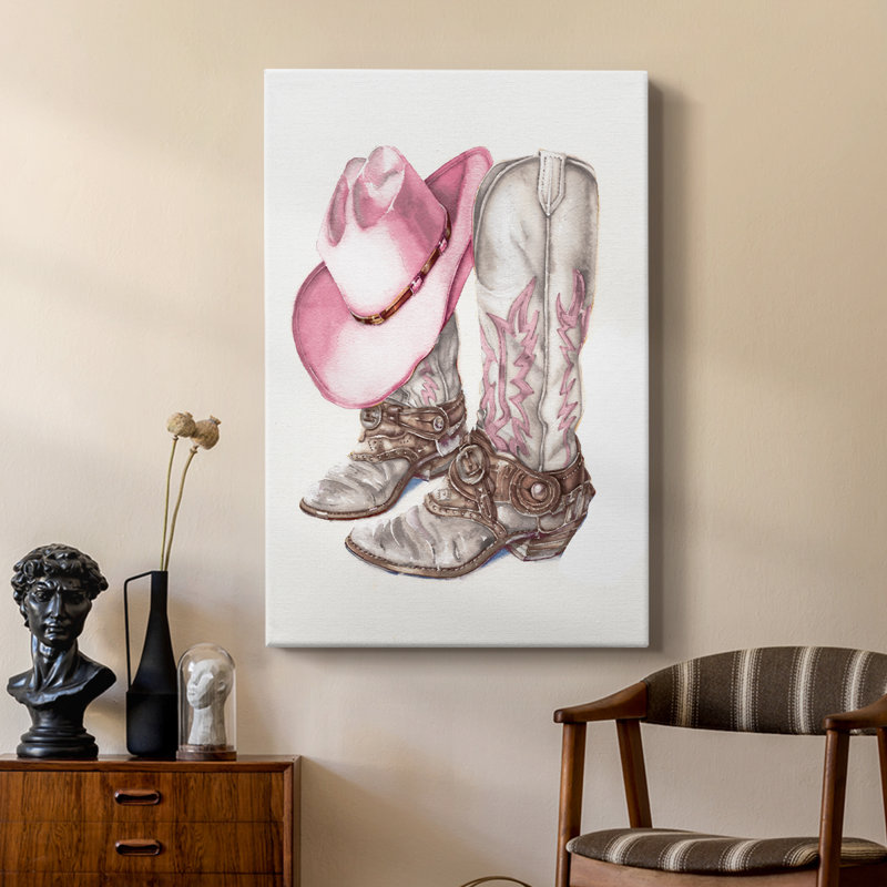 Ses bottes de cowboy - galerie Cavas sur mesure, H 27 po x l 18 po