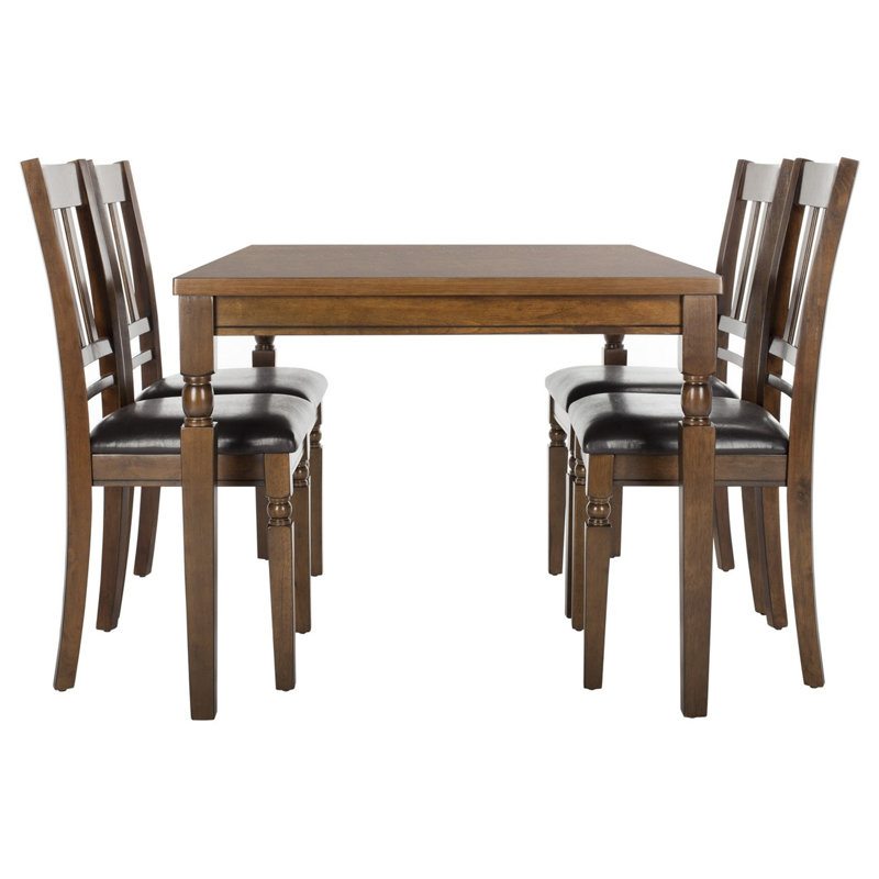 Élégante chaise de salle à manger Alston - paquet de 2 en bois massif avec sangles en cuir tissé pour les salles à manger et le bureau