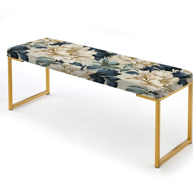 Banc floral rembourré or, Contemporary Motifs Victorian Pattern I